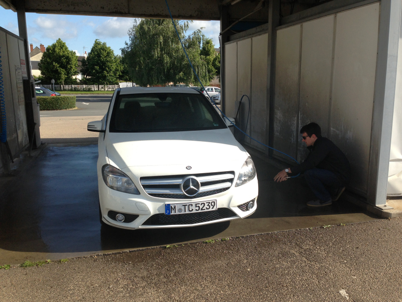 We washed the dirt from Le Mans off, that’s my friend washing it.